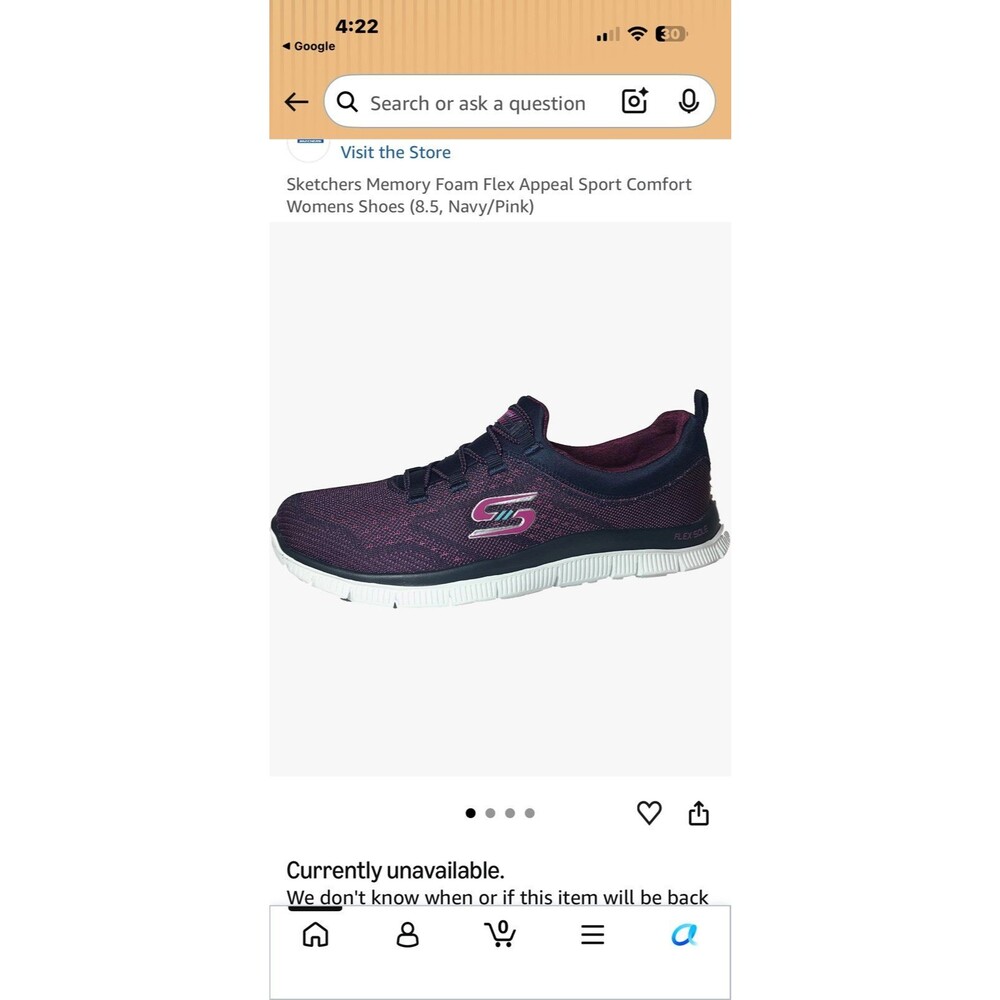Skechers Flex Appeal Sneakers Sz. 9 Navy & Pink